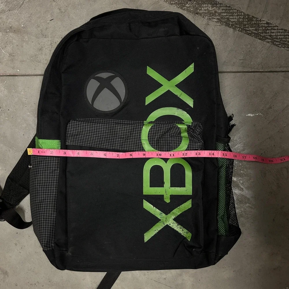 Vintage Y2K Xbox Black Green Logo Padded Backpack School Gaming Laptop Bag
